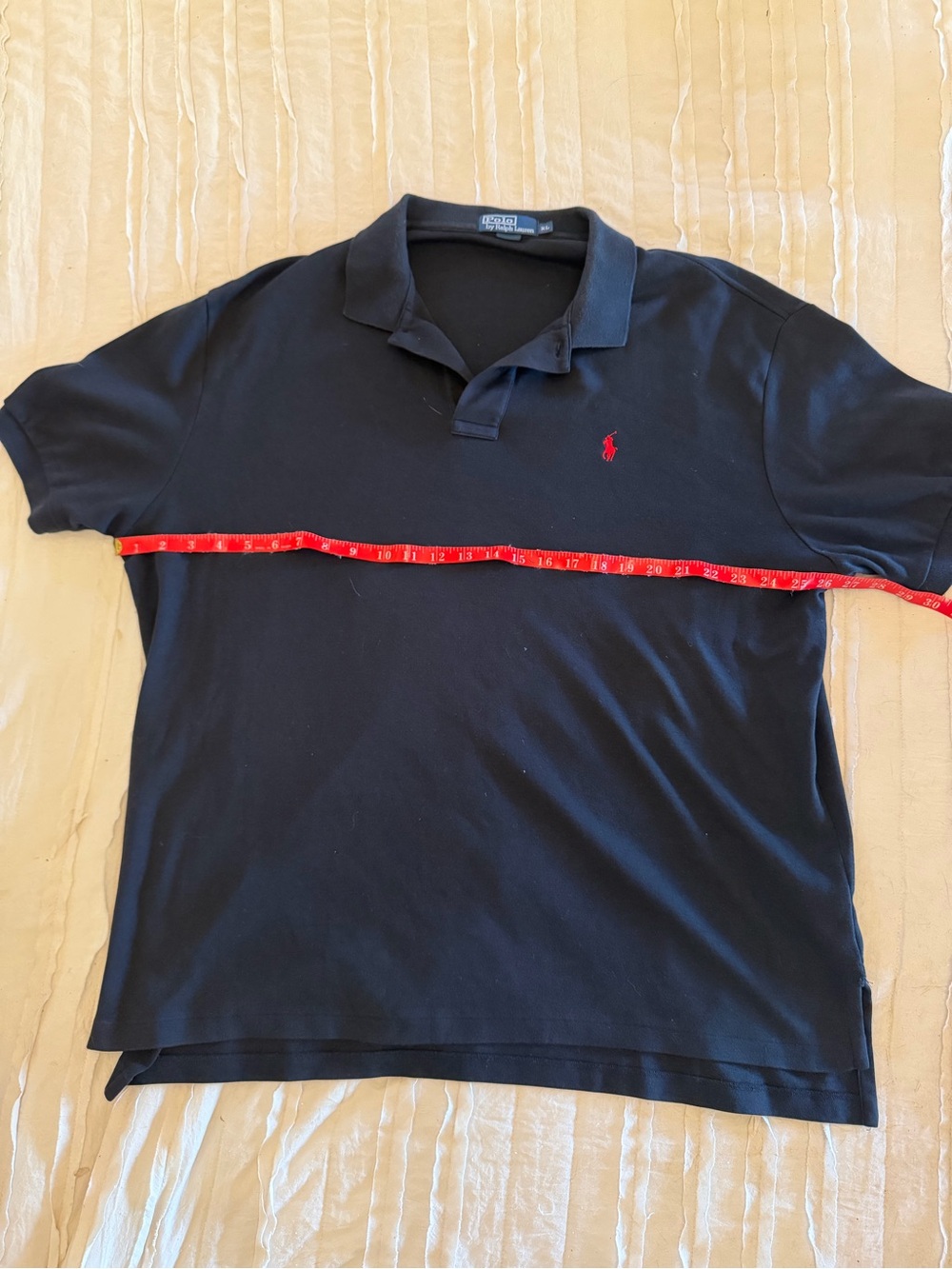 Ralph Lauren Black Polo with Red Pony Logo